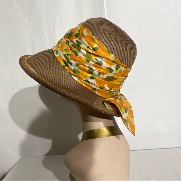 Mary Sachs Vintage Woven W/ Floral Ribbon Hat main image 9